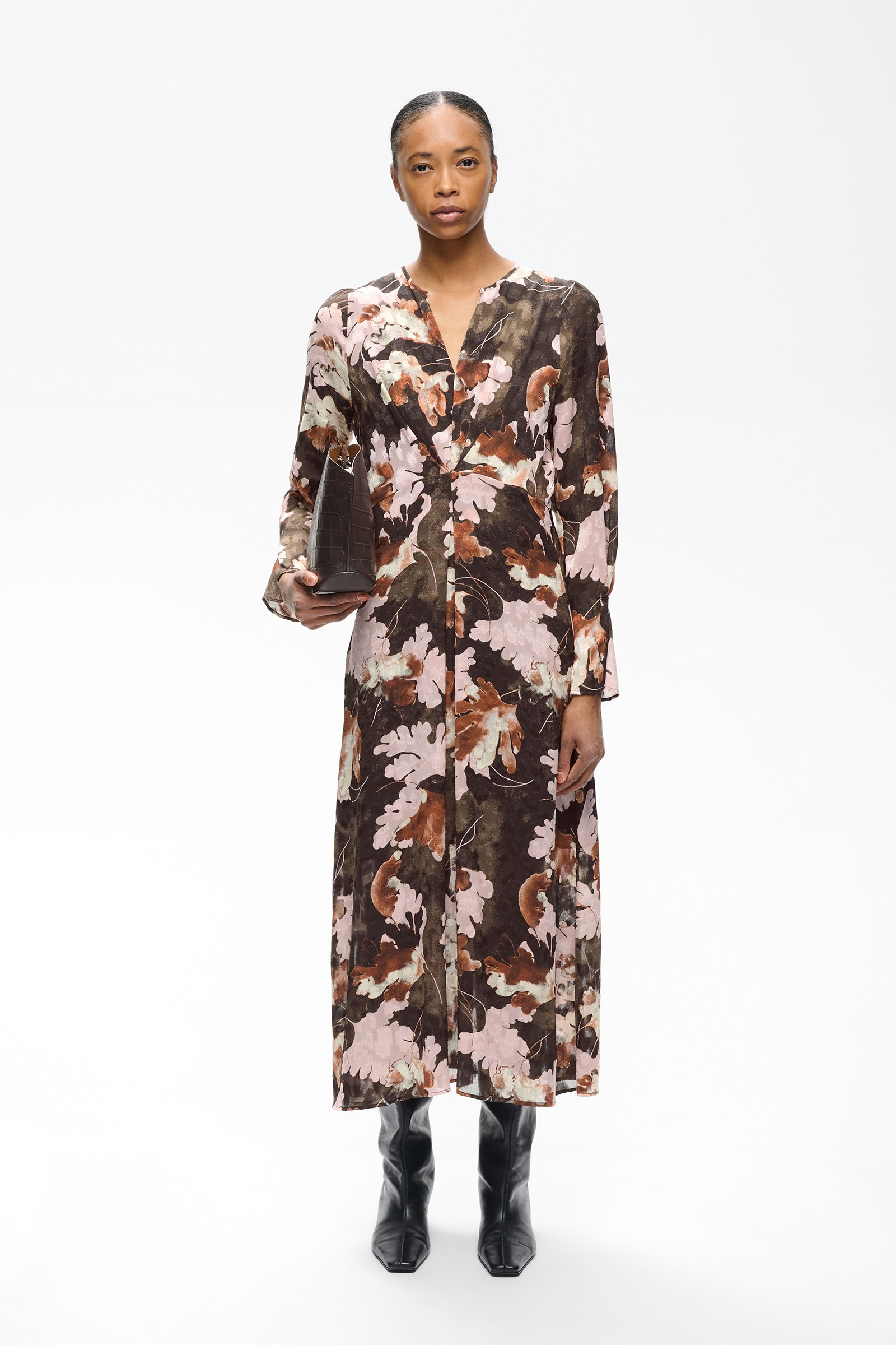 MasonIW Dress, Brown W Pink Pall Leaves - Bilde 4