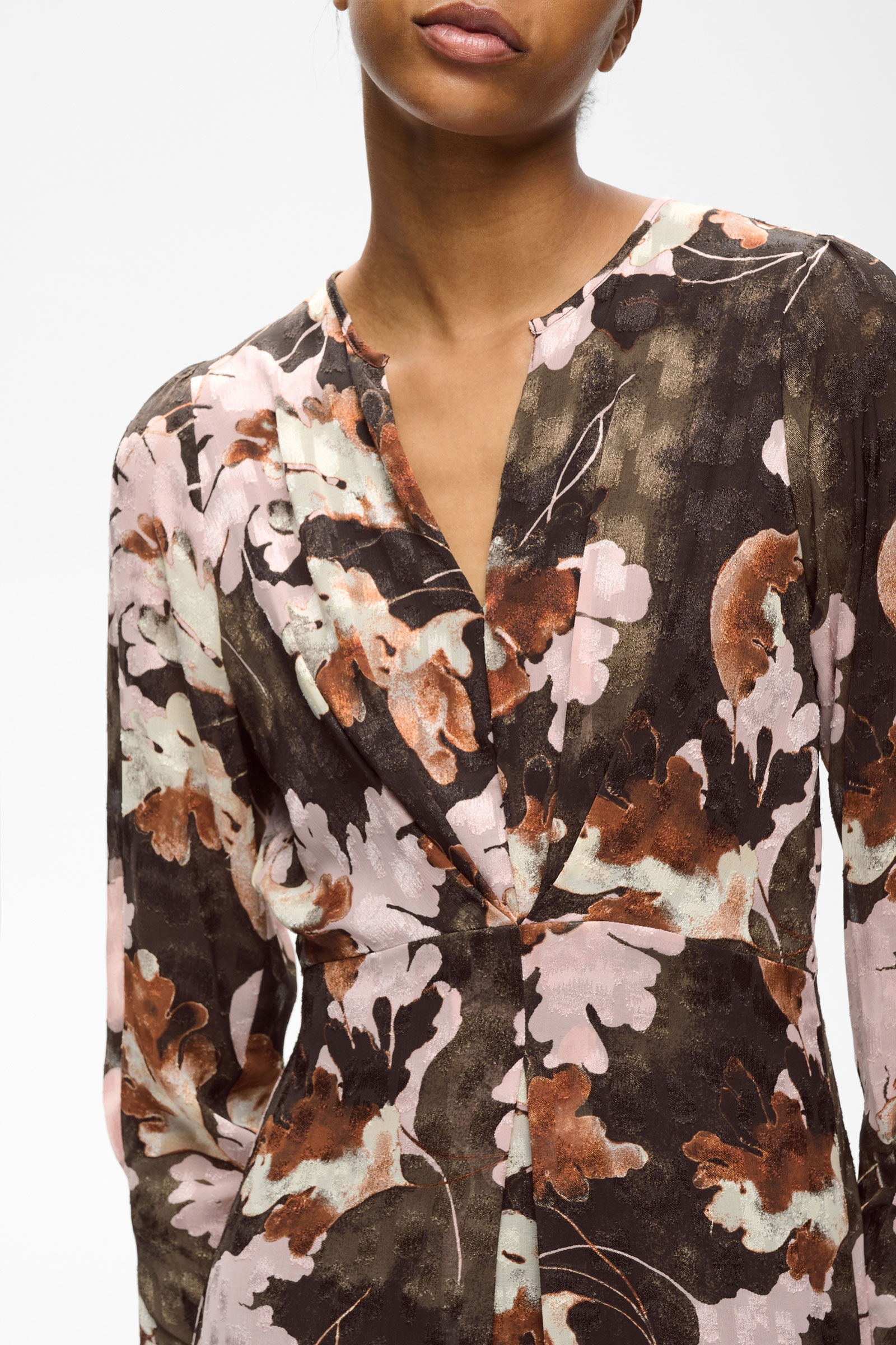 MasonIW Dress, Brown W Pink Pall Leaves - Bilde 3