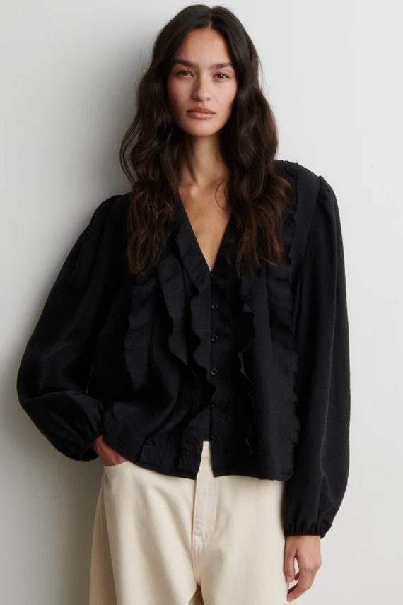 Rayna Frill Blouse Black