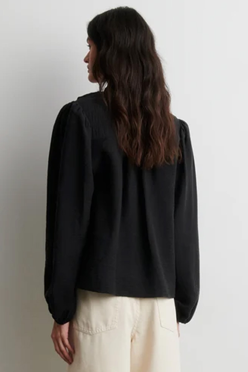 Rayna Frill Blouse Black - Bilde 4