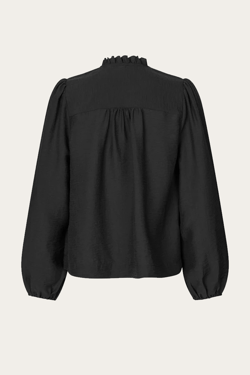 Rayna Frill Blouse Black - Bilde 5