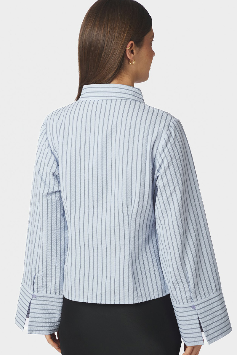 Rosa Striped Crepe Shirt Blue - Bilde 2