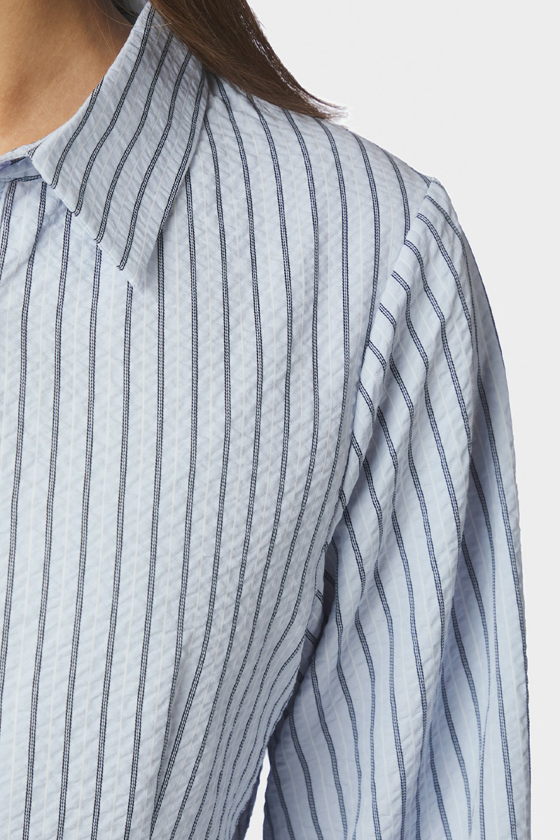 Rosa Striped Crepe Shirt Blue - Bilde 3