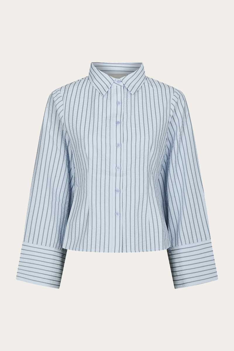 Rosa Striped Crepe Shirt Blue - Bilde 4
