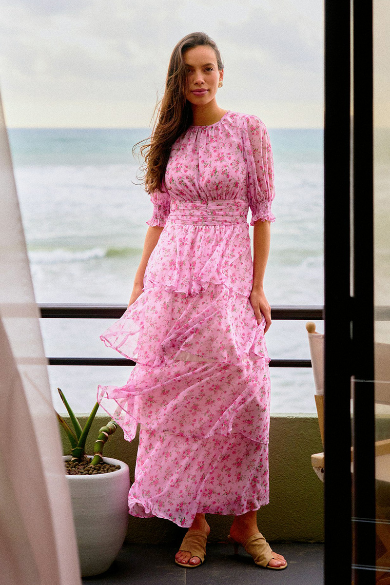 Sable Meadow Printed Dress Light Pink