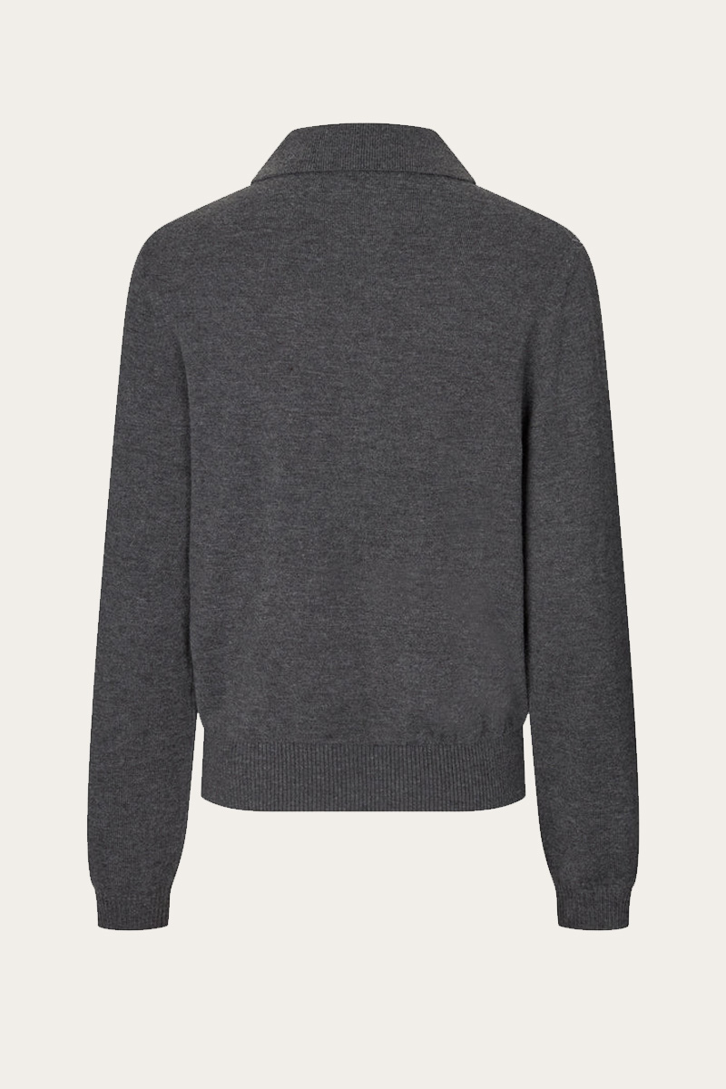 Shailene Knit Polo Dark Grey Melange - Bilde 4