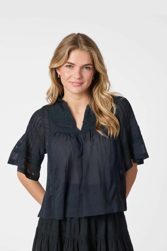 Siama S Voile Blouse Navy