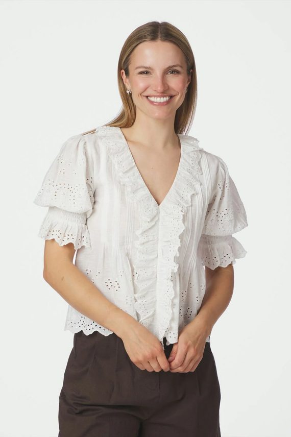 Talise Emb Blouse White