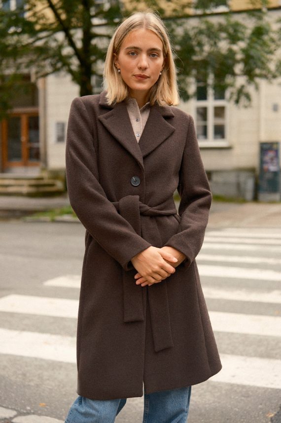 ZorahIW Classic Coat Chocolate Brown