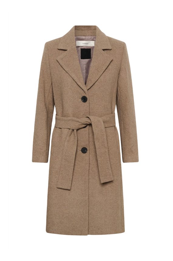 ZorahIW Classic Coat Sandy Grey Melange