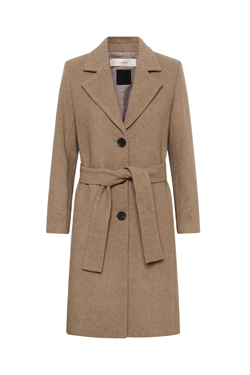 ZorahIW Classic Coat Sandy Grey Melange