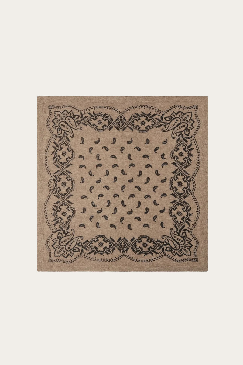Adelina Paisley Knit Scarf Beige Melange - Bilde 4