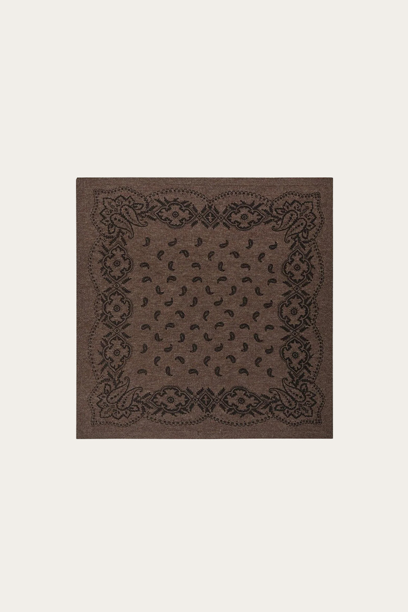 Adelina Paisley Knit Scarf Brown Melange - Bilde 3