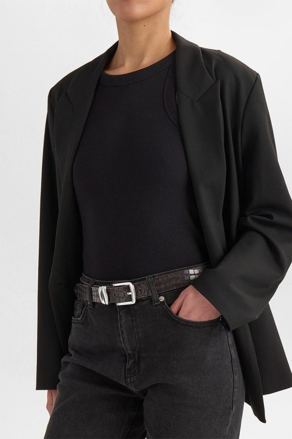 AdleyMBG Belt Croco Dark Brown
