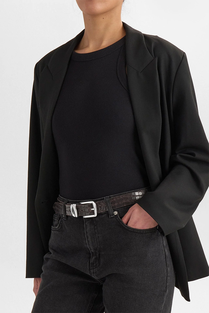 AdleyMBG Belt Croco Dark Brown