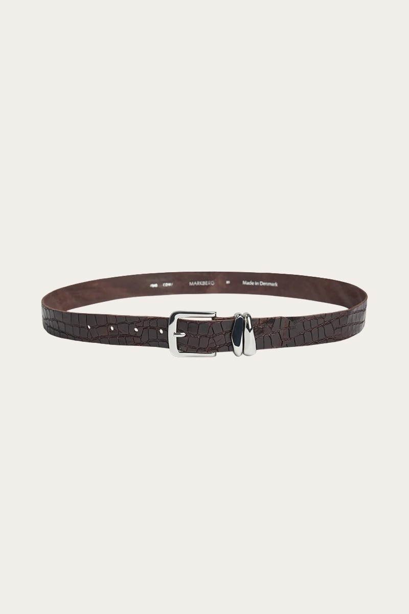 AdleyMBG Belt Croco Dark Brown - Bilde 3