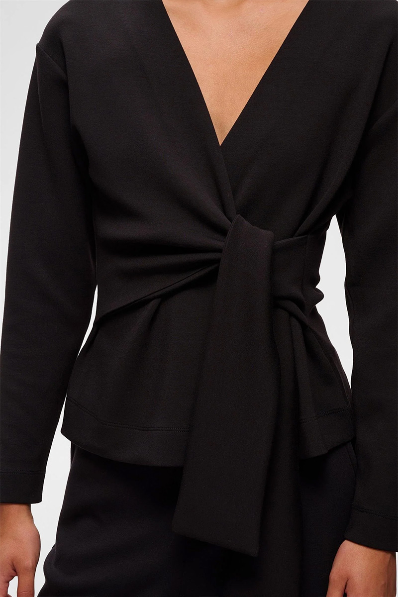 AggieIW Vincent Knot Blouse Black - Bilde 4