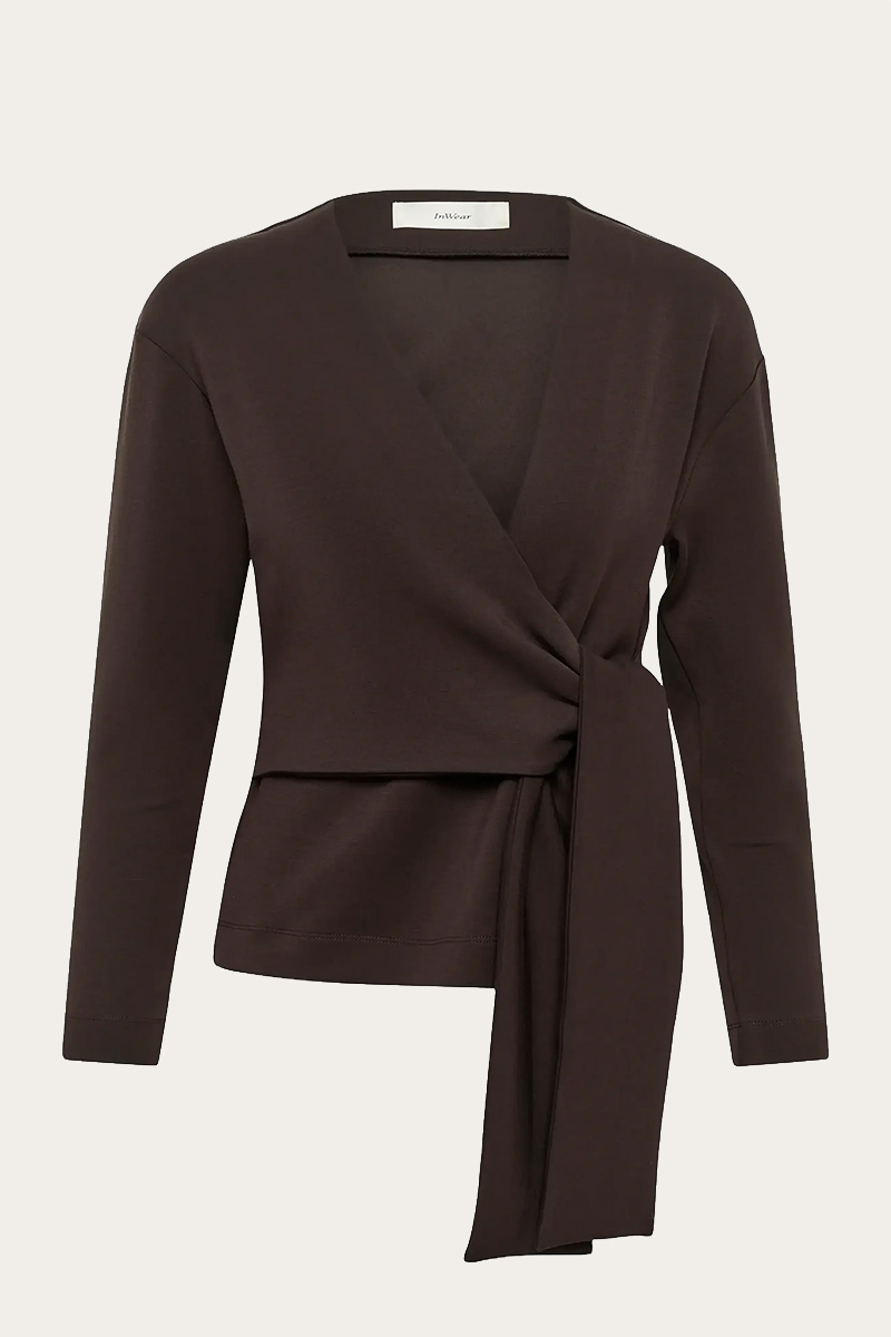 AggieIW Vincent Knot Blouse Chocolate