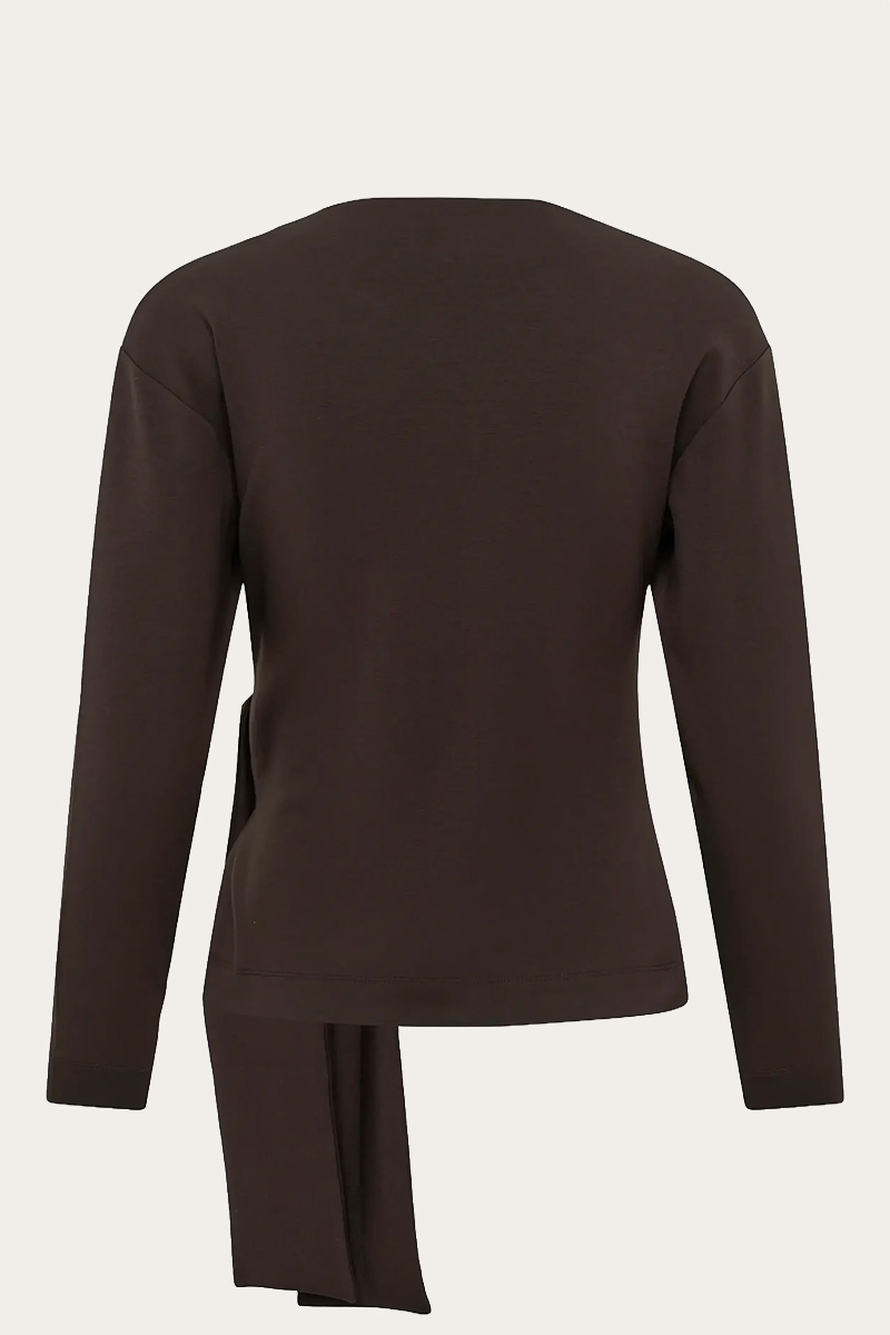 AggieIW Vincent Knot Blouse Chocolate - Bilde 2