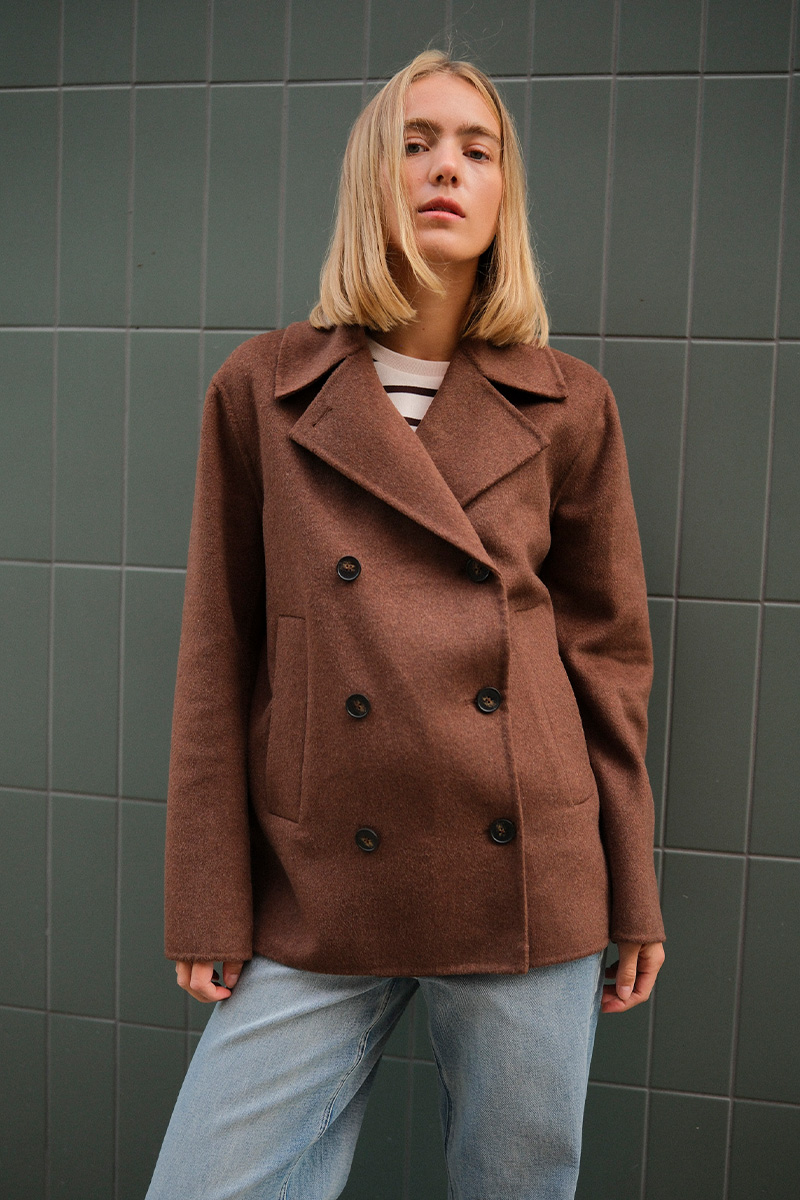 CelenePW Coat Downtown Brown Melange - Bilde 3