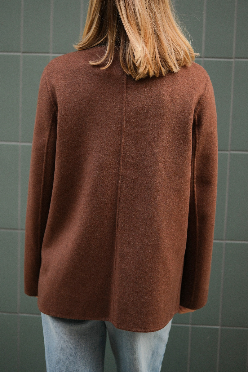 CelenePW Coat Downtown Brown Melange - Bilde 6