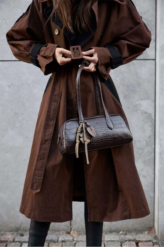 EdenaMBG Bag Croco Espresso Brown