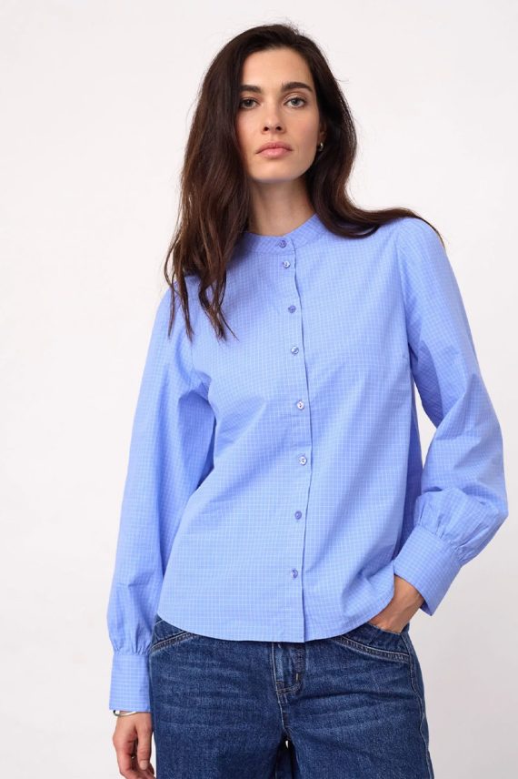 ElonaCC Check Shirt Pale Bue