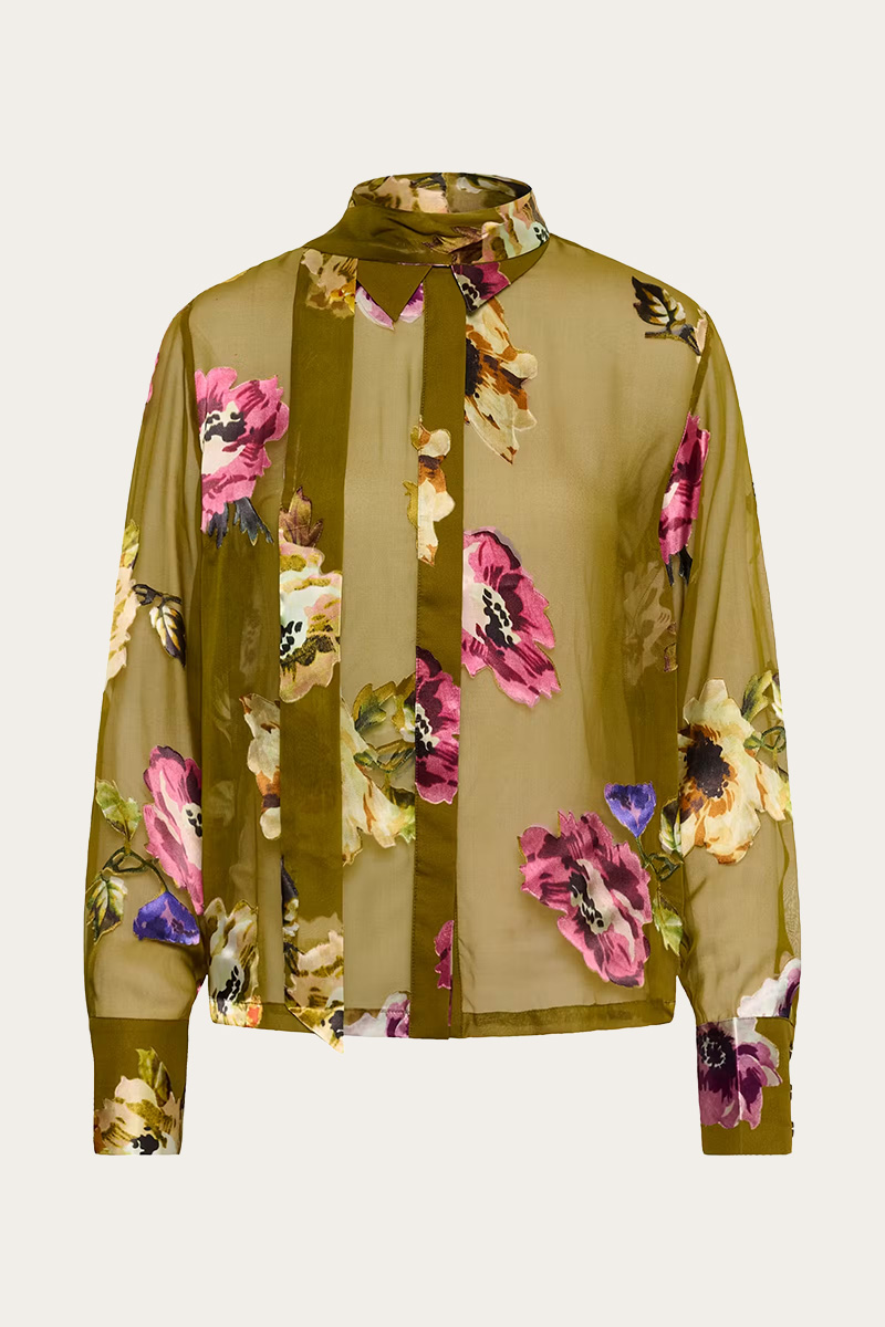 GZDarcia P Shirt Olive Green Flower - Bilde 2