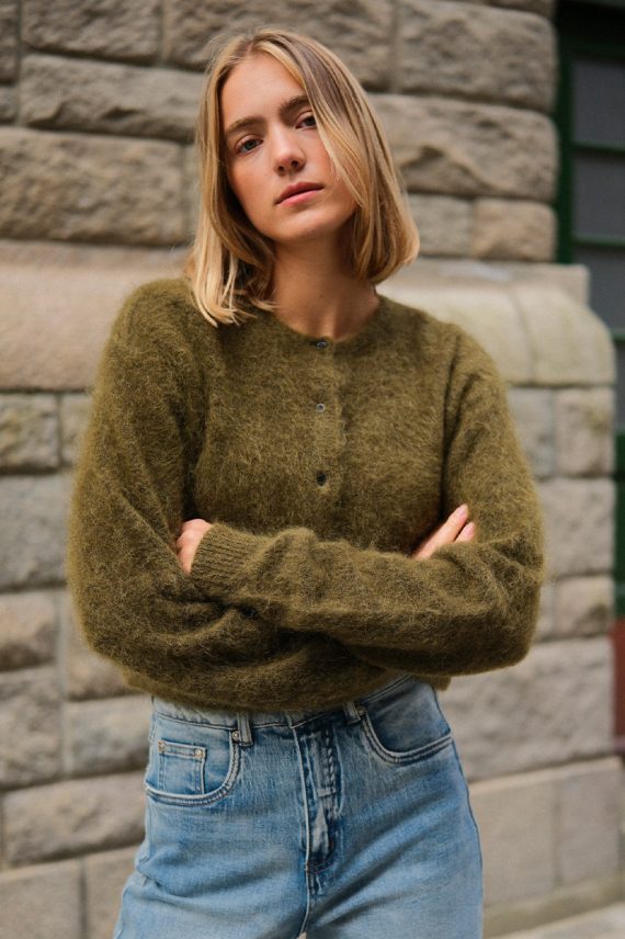 GZDebbie Short Cardigan Plantation Melange
