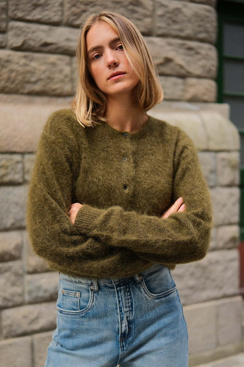 GZDebbie Short Cardigan Plantation Melange
