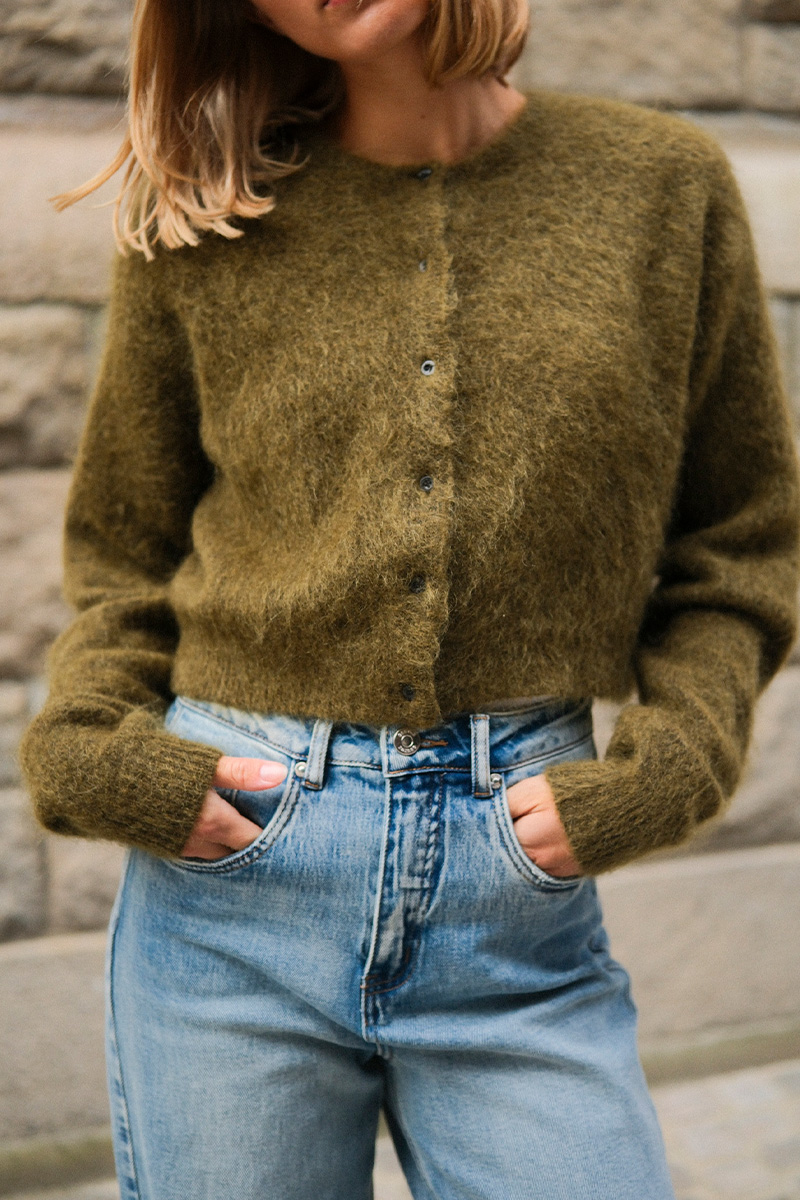 GZDebbie Short Cardigan Plantation Melange - Bilde 3