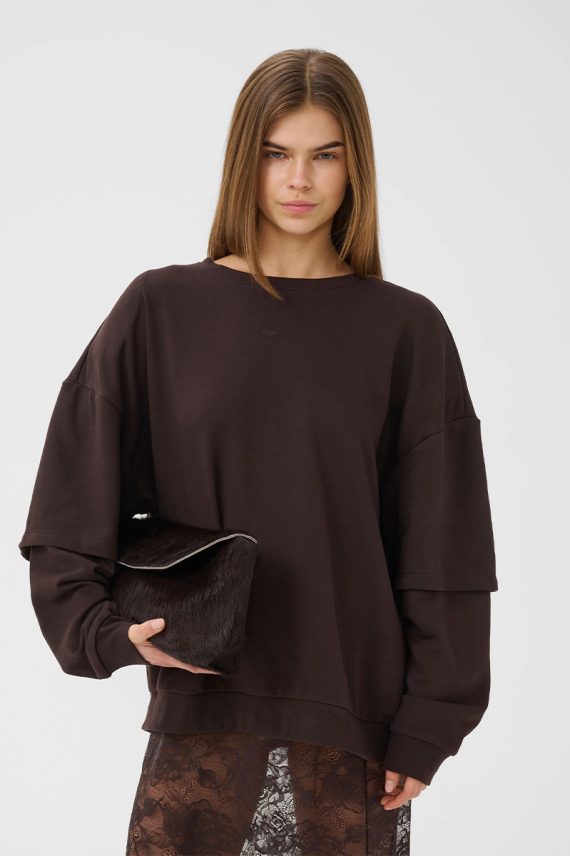 GZGilsa Layered Sweatshirt Ganache