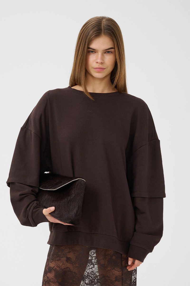 GZGilsa Layered Sweatshirt Ganache