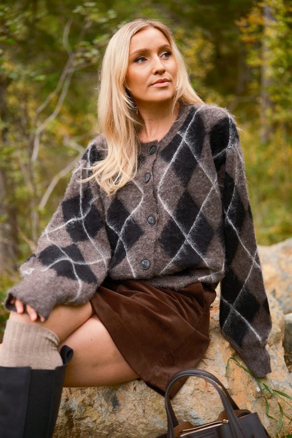 GZSida Multi Cardigan Black/Chestnut