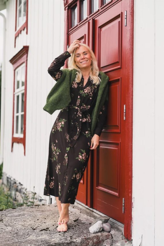 Irene Shirt Dress Misty Rose Flower