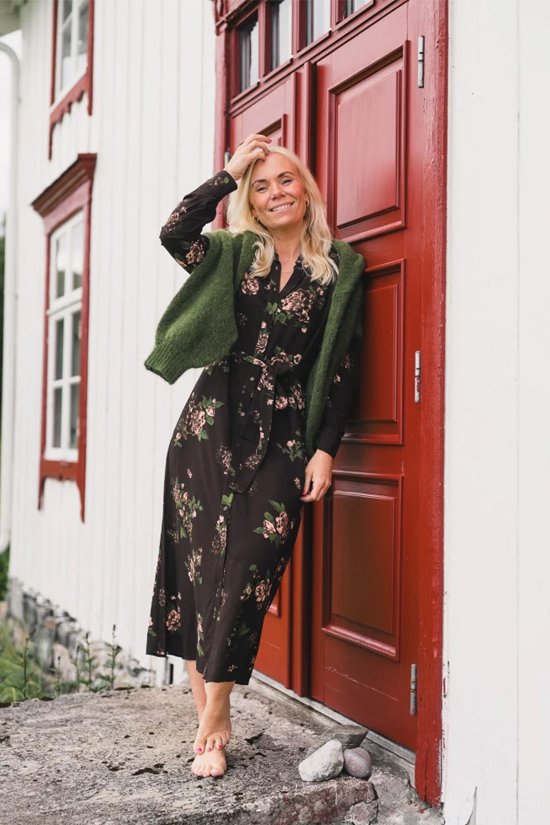 Irene Shirt Dress Misty Rose Flower