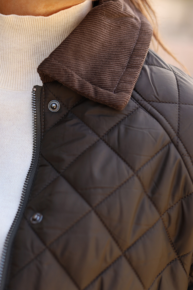 Iva Quilt Jacket Khaki - Bilde 5