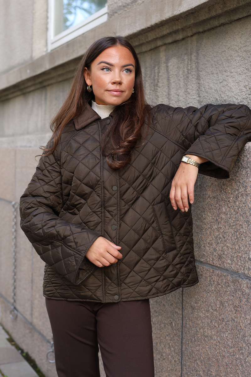 Iva Quilt Jacket Khaki - Bilde 2