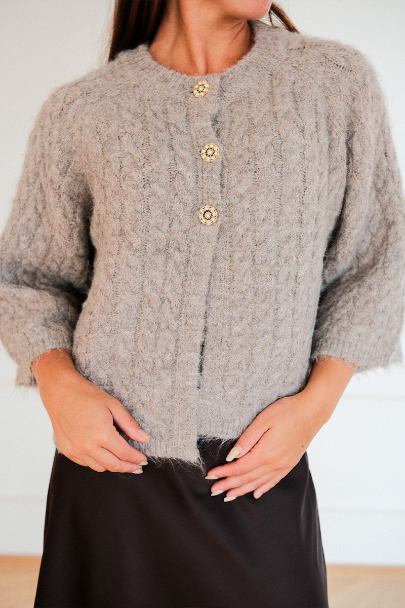 Kabba New Knit Cardigan Light Brown