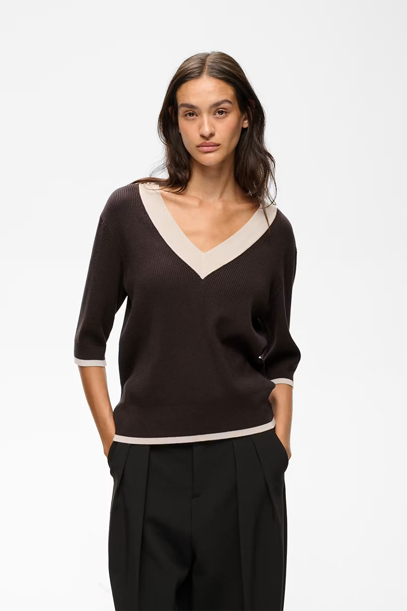 LeenahIW V-Neck Blouse Chocolate