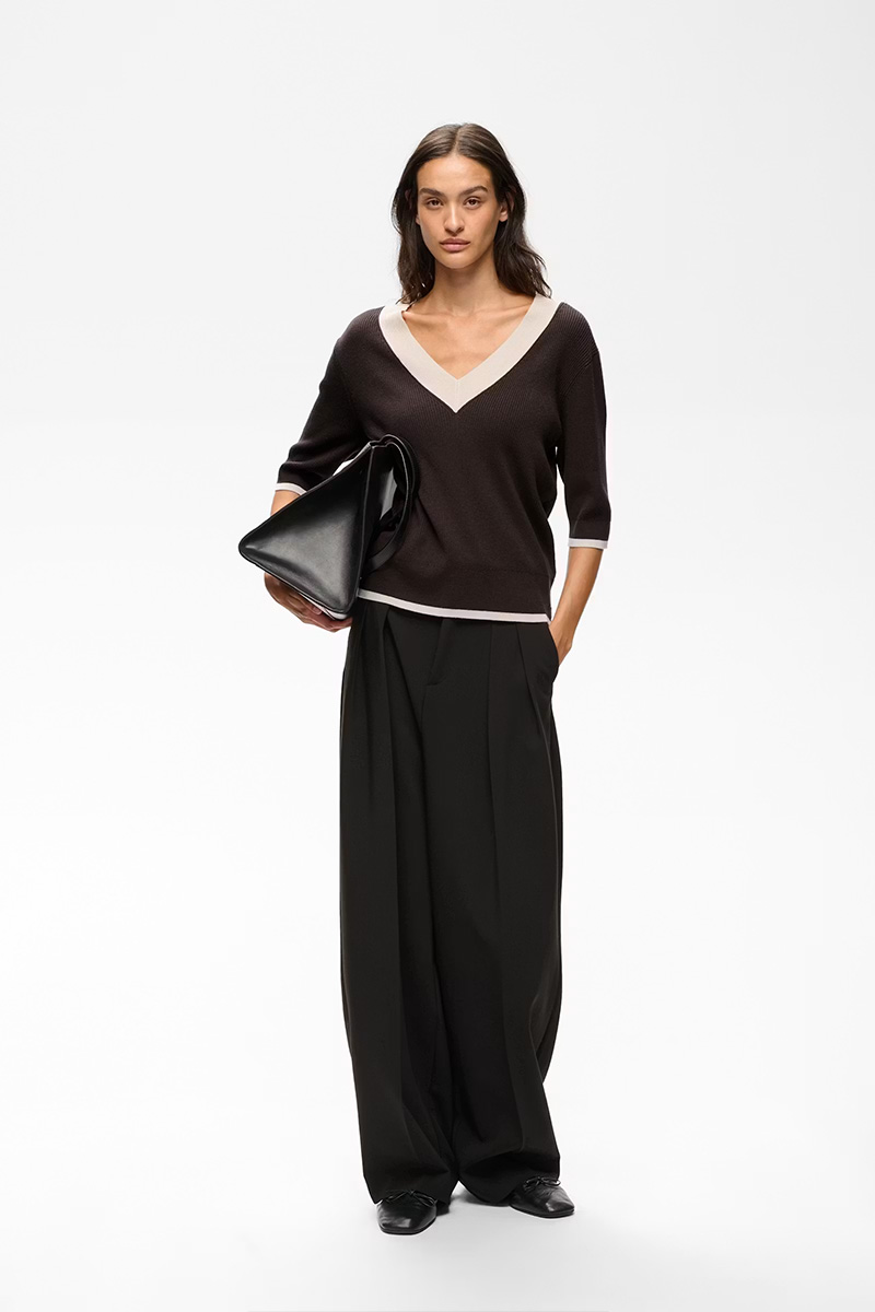 LeenahIW V-Neck Blouse Chocolate - Bilde 2