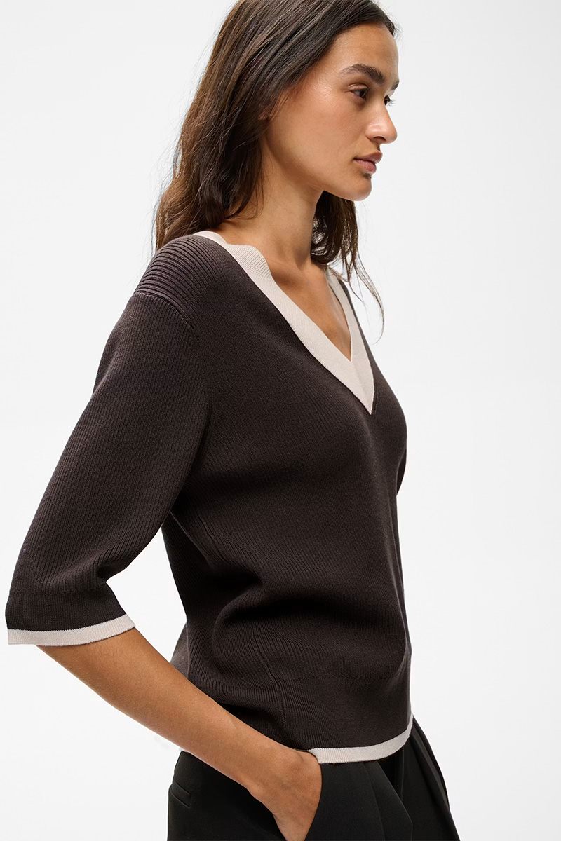 LeenahIW V-Neck Blouse Chocolate - Bilde 3