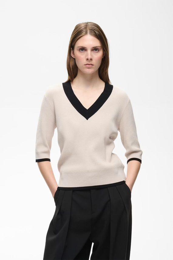 LeenahIW V-Neck Blouse Haze