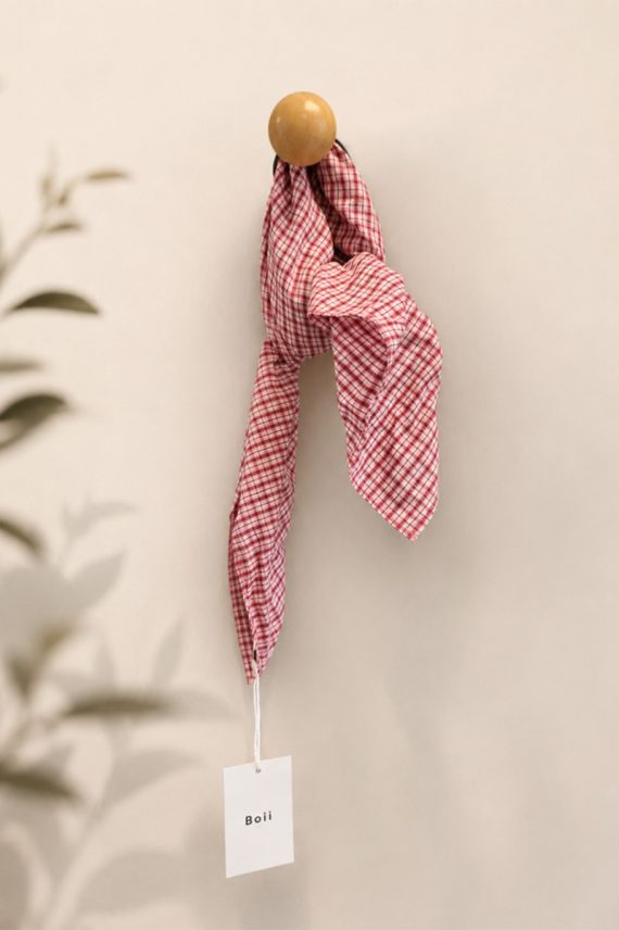 Meny Check Scarf Pink/White