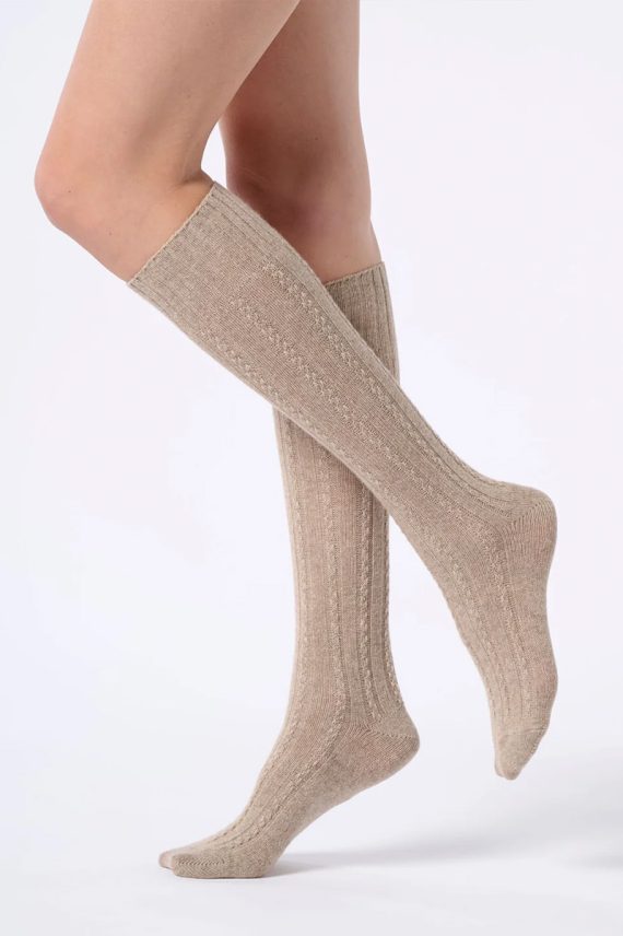 Nancy Knee Highs Beige Melange