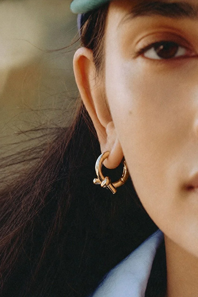Novel Knot Hoops L Gold - Bilde 2