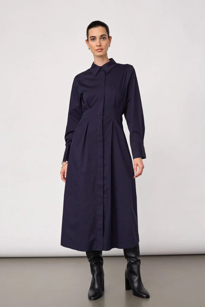 SannaCC Shirt Long Dress Navy