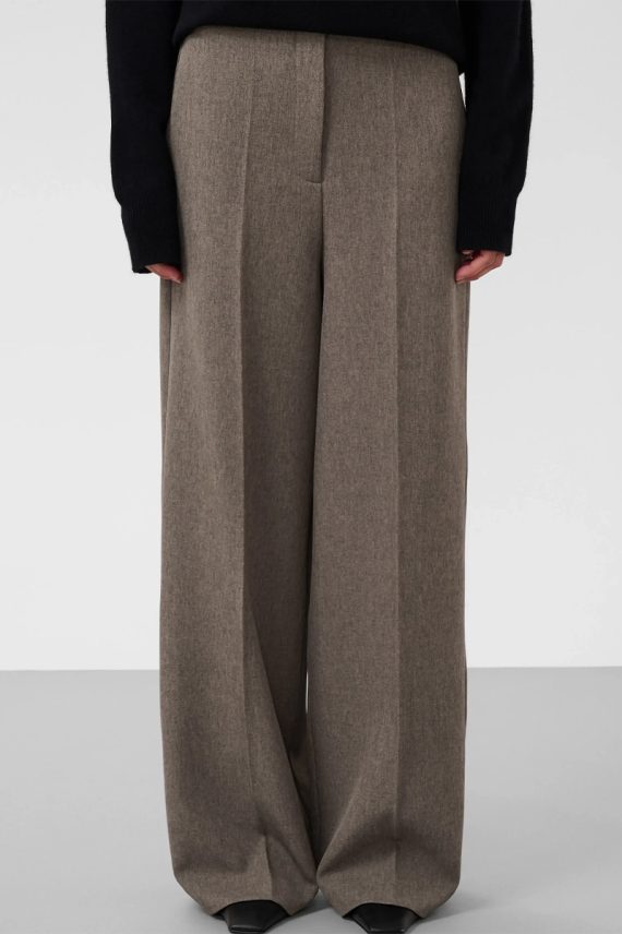 SLLilu Corinne Wide Long Pants Walnut Melange