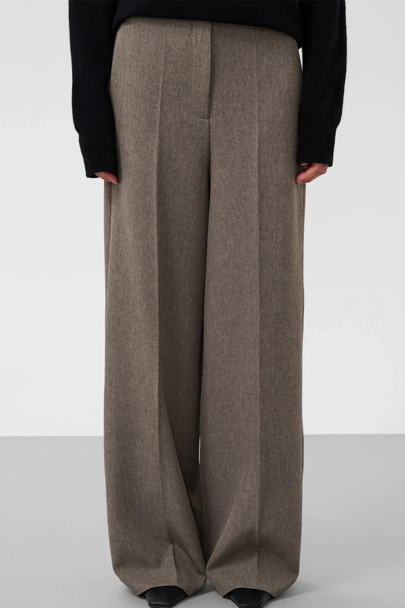 SLLilu Corinne Wide Long Pants Walnut Melange