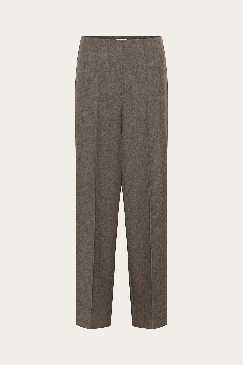 SLLilu Corinne Wide Long Pants Walnut Melange - Bilde 2